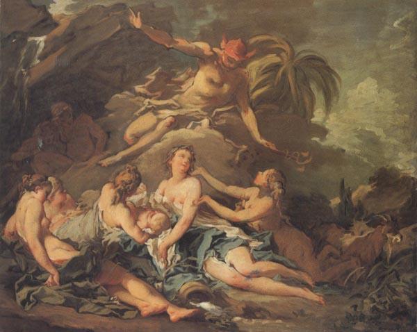 Francois Boucher Mercury confiding Bacchus to the Nymphs France oil painting art